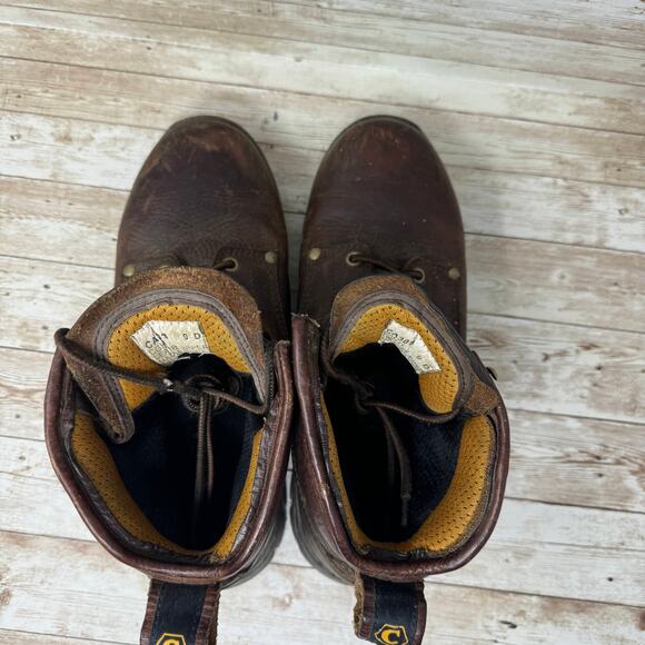 Carolina Brown Leather Oil Resistant Lace Up Steel Toe Work Boots Men's Size 9D - Picture 5 of 8